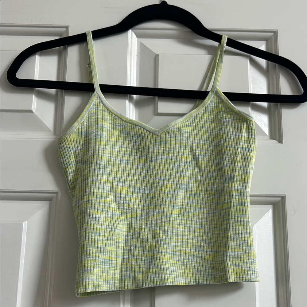 Lime Green Ribbed Women's Top
